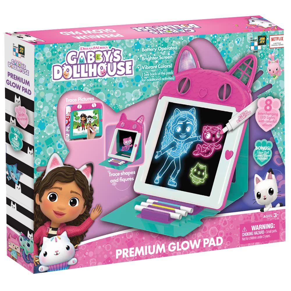 Cefa Toys Premium Magic Whiteboard mit bunten Lichtern Gabby Puppenhaus - Whiteboard - Spielzeug - Bildung - Ab 3 Jahren - Kunststoff - Keine Batterien erforderlich