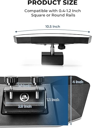 Miniatura 5 de KEMIMOTO Espejo de barco marino de tamaño mejorado de 10.5 x 4 pulgadas, espejo retrovisor universal de barco para esquí, lanchas pontón, esquí