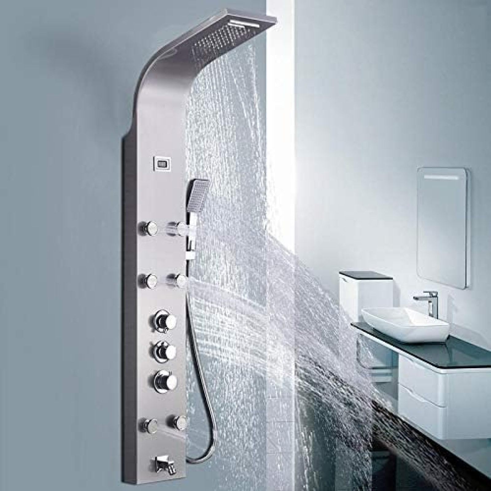 - Panel Termostático Para Ducha De Baño, Columna De Ducha Con Pantalla Digital