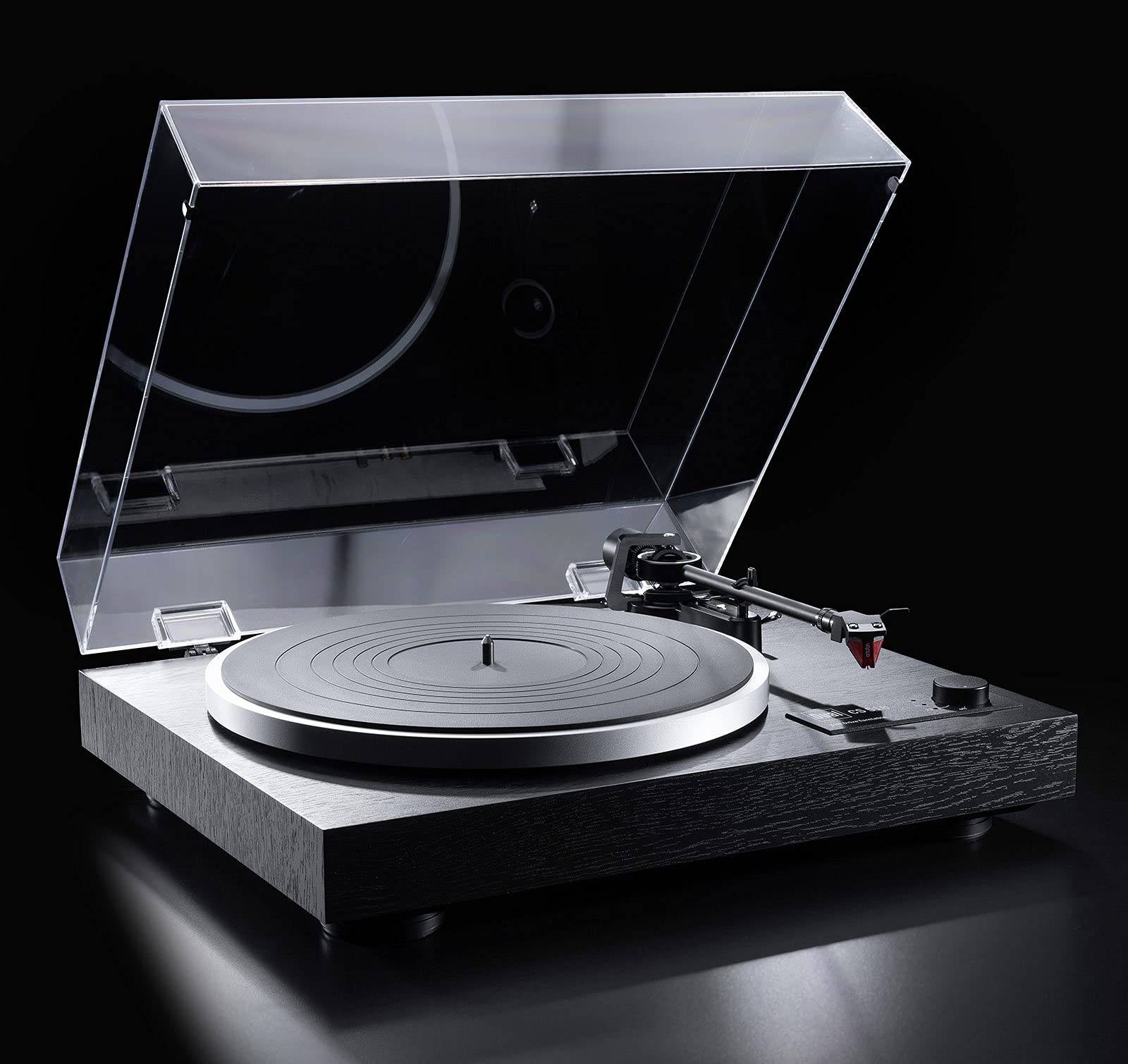 Dual CS 518 HiFi-Plattenspieler, Riemenantrieb, Manueller Vinyl-Plattenspieler mit integriertem Phono-Vorverstärker, DREI Geschwindigkeiten, Abstastsystem Ortofon 2M Red, Schwarz