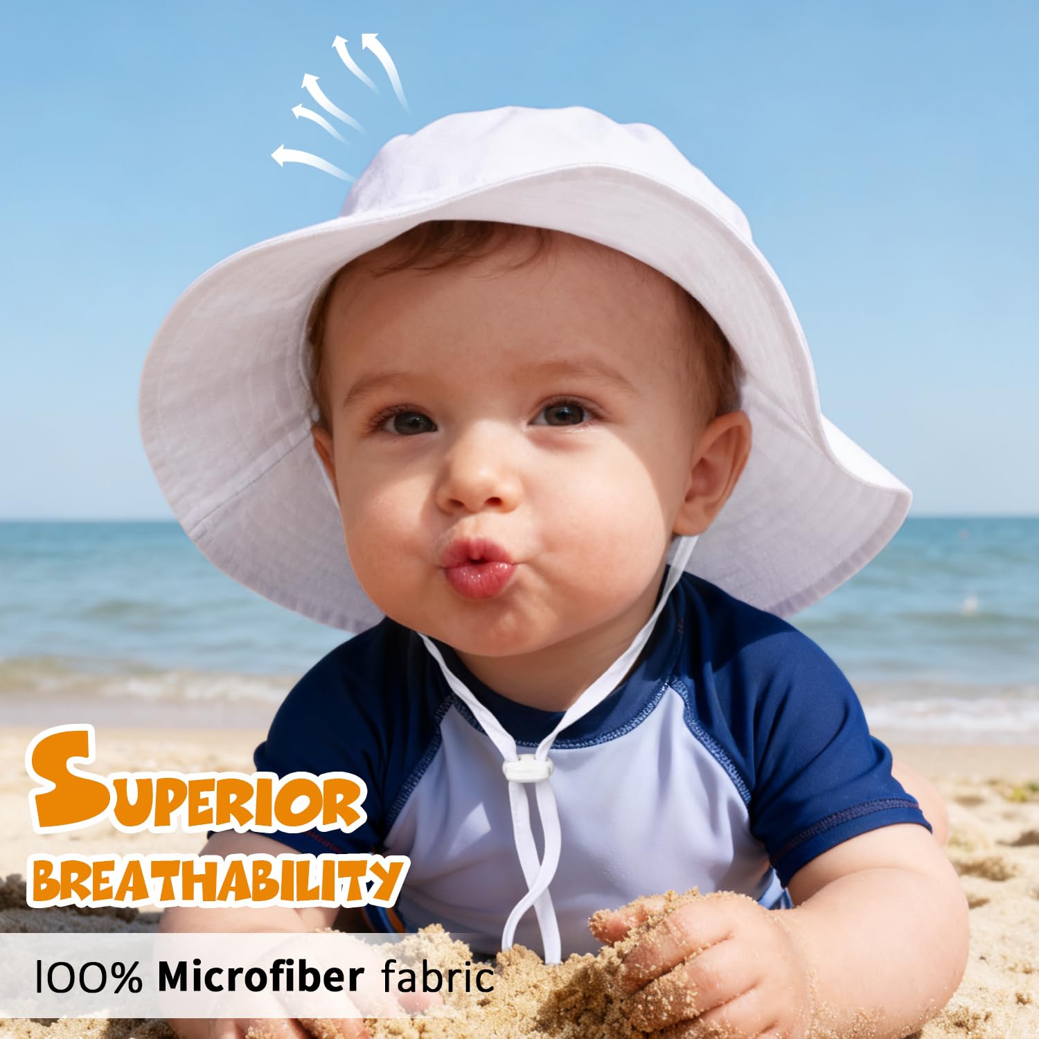 Cappello da sole per neonati, neonati, ragazzi e ragazze, cappello da pescatore per bambini, protezione solare UPF 50+, cappello da spiaggia estivo, 0-5 anni