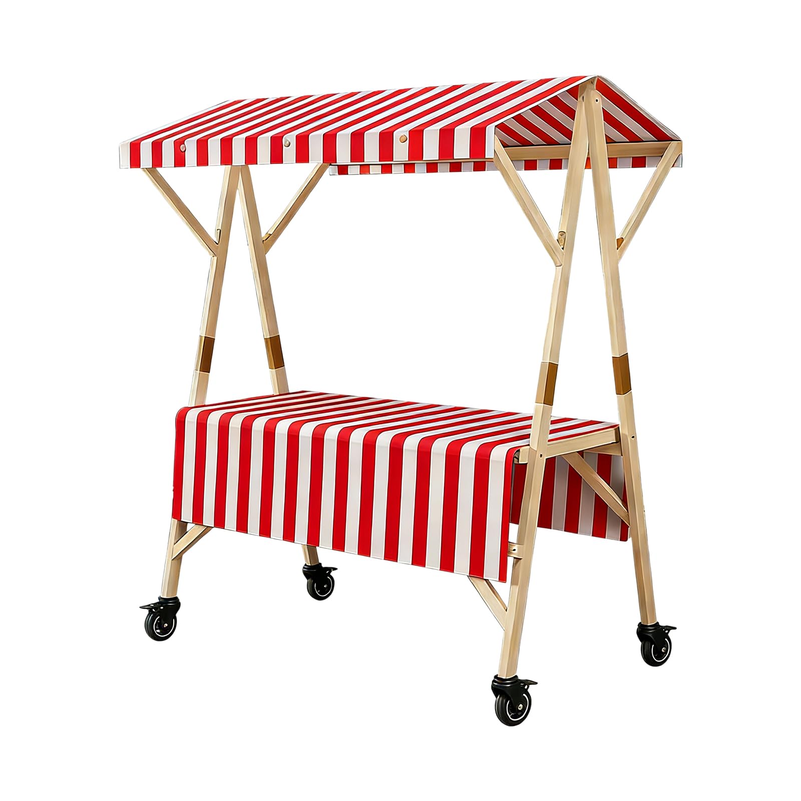 Pieghevole portatile Farmers Market nd - Robusto carrello in legno con tettoia su ruote per eventi all'aperto, vendita su strada, facile Sto e trasporto, perfetto per i mercati degli agricoltori.