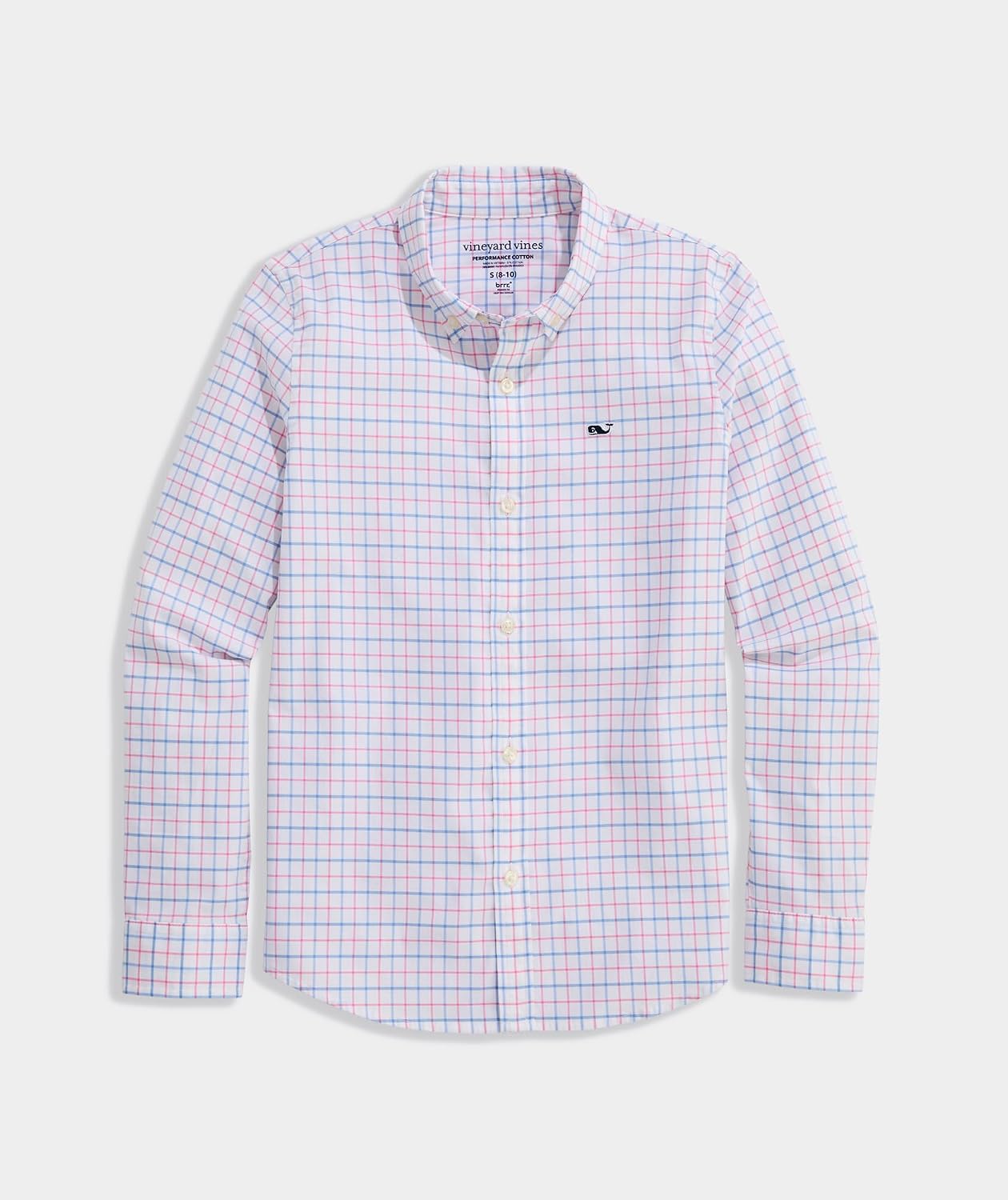 Vineyard Vines Boys' Boys' Morada Bay Tattersall Performance Cotton Shirt