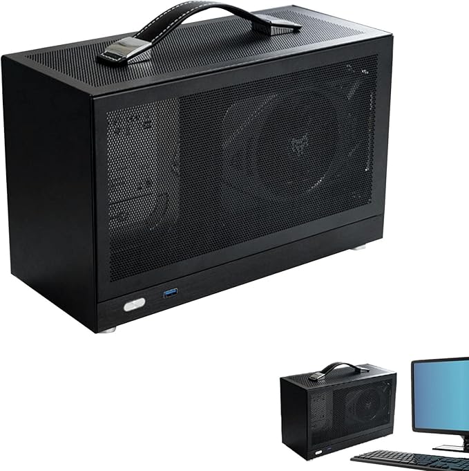 Bexdug ITX Computer Case, ITX Kleine Case Aluminium Koffer Desktop