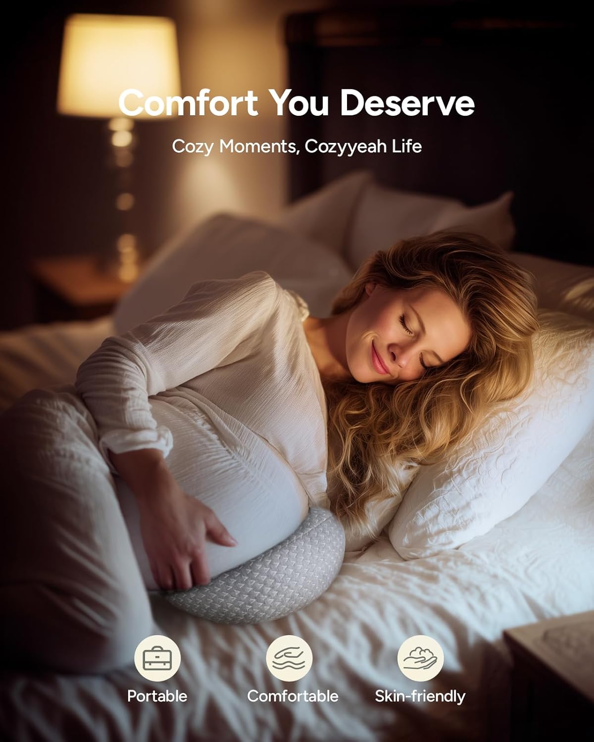 Pregnancy Wedge Pillow for Sleeping, Adjustable Maternity Pillow for Side Sleepers, Supports Back, Belly & Hip, Ideal for Pregnant Women, Bamboo Rayon Removable Cover, Grey