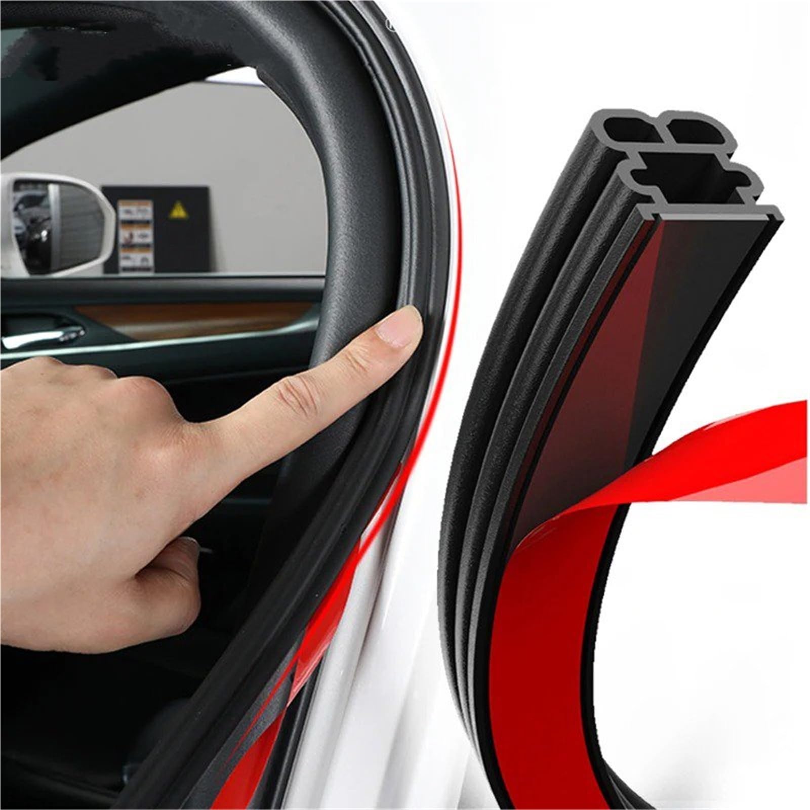 Frvvpl Large 12M Car Door Seal Strip Rubber Car Door Seals Double-Layer Auto Weatherstrips Soundproof Waterproof Rubber Sealing Strip Universal For Trunk Hood(Large 12M)