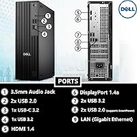 Vista 6 de Dell Pro Slim QCS1250 SFF Desktop, Nueva Versión OptiPlex, Intel Core i7-14700K de 14ª Generación (20 Núcleos, Hasta 5.6GHz), 16 GB DDR5 RAM, SSD