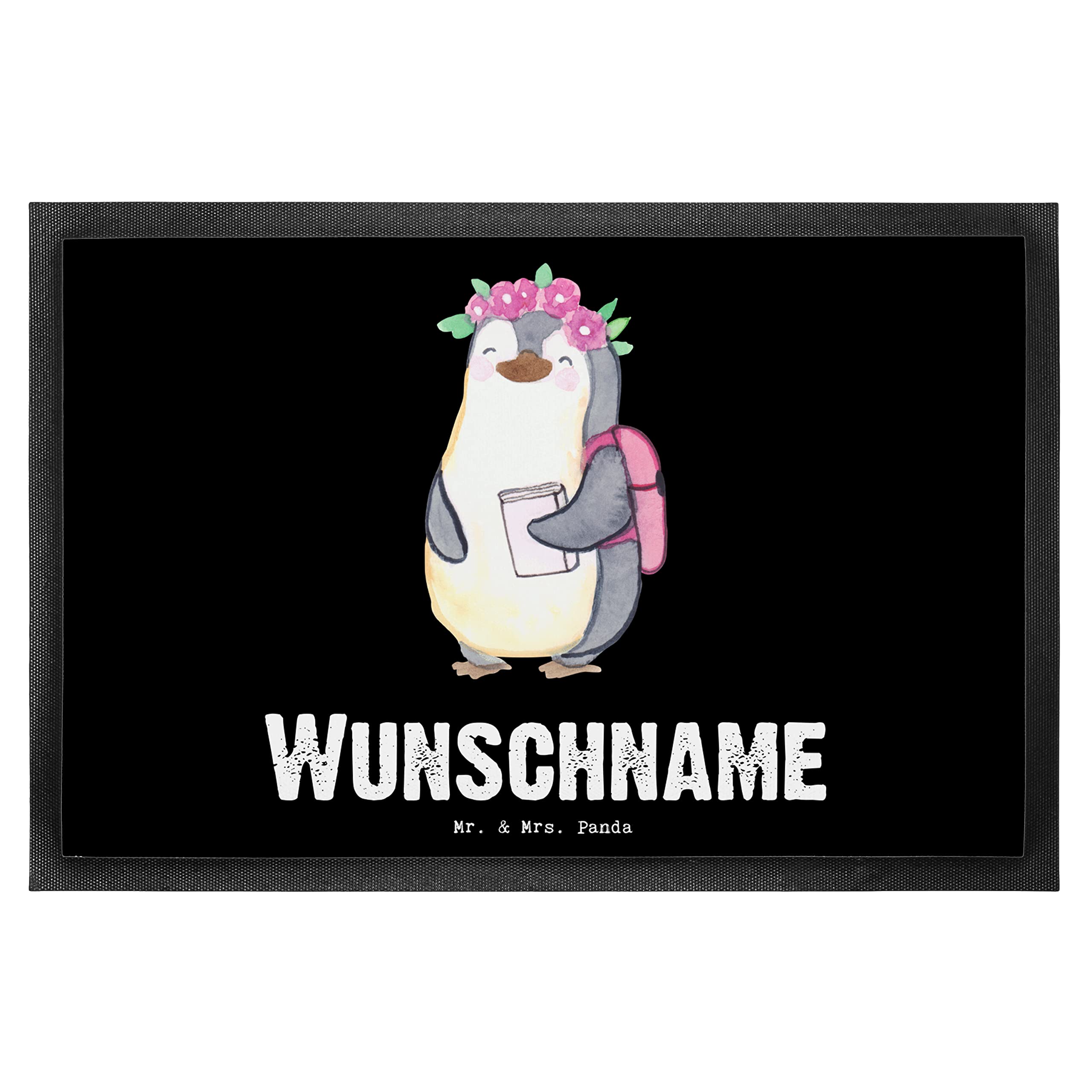 Mr. & Mrs. Panda Fussmatte personalisiert Pinguin Beste Tochter der Welt 40 x 60 cm - Personalisierte Geschenke, Kinder, Familie, Geschenkidee, Schmutzfangmatte, Dankeschön, Fußmatte personalisierbar