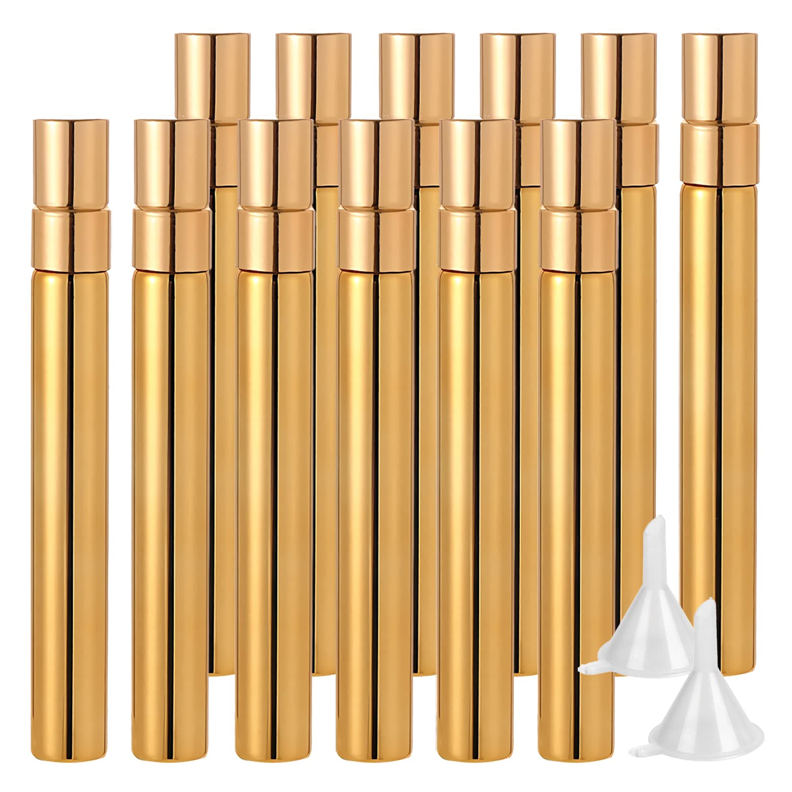 48 pièces 10ml Or Revêtement-UV flacons vaporisateurs vides Verre de Avec Sprayer, Portable Voyage Parfum Atomiseur Bouteille pour Hommes et Femmes