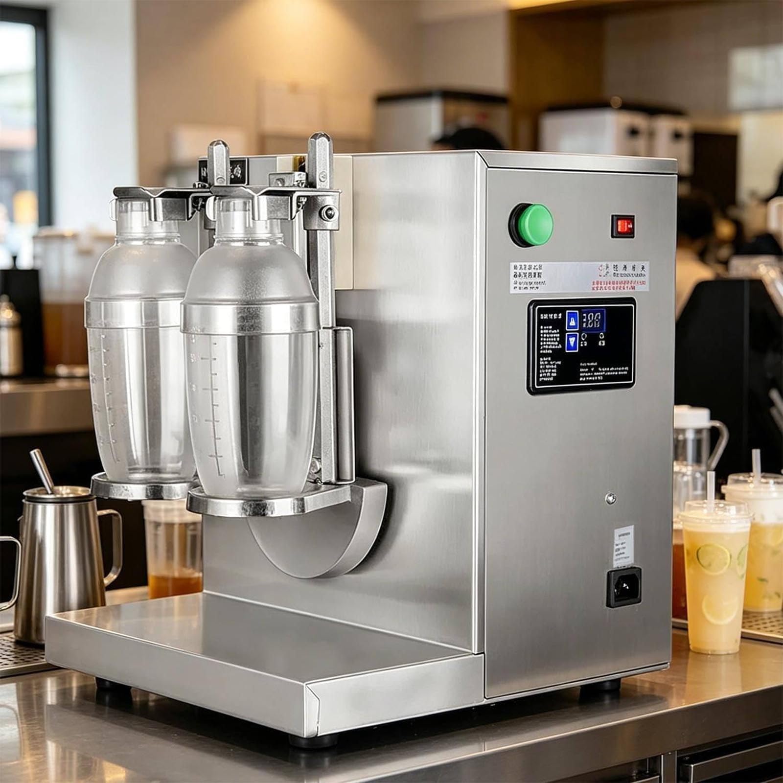 DUXMM Automatic Milk Tea Shaker, Dual Cup Bubble Tea Mixer, 120W