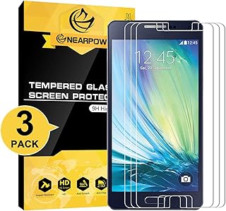 NearPow Samsung Galaxy A5 2015 Protector de Pantalla, [3 Unidades] Cristal Templado Protector de Pantalla para Samsung Galaxy A5 2015, Vidrio Templado con [9H Dureza] [Alta Definicion] [Sin Burbujas]