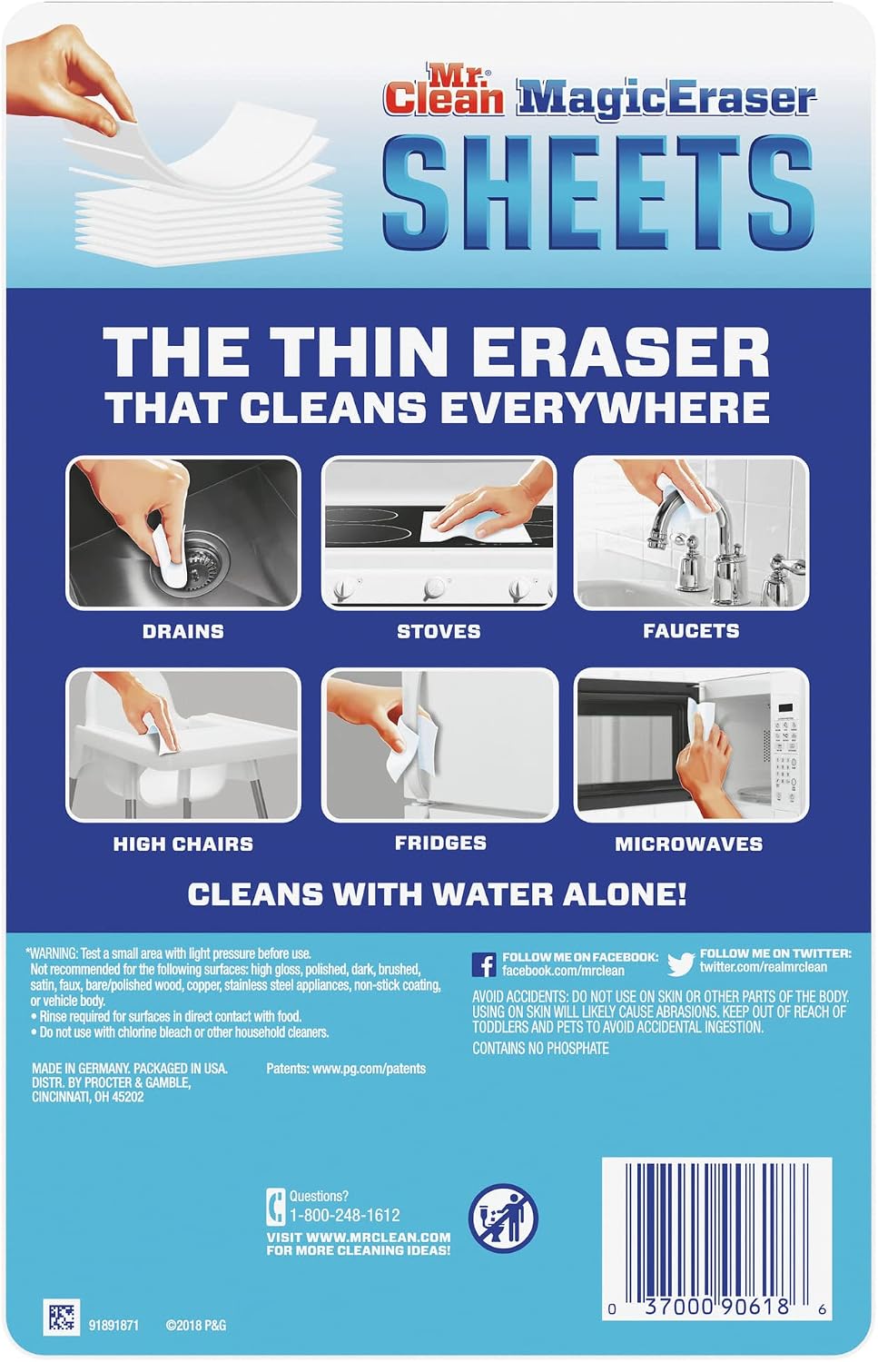 Mr. Clean Magic Eraser Cleaning Sheets, The Power of a Magic Eraser in a Thin, Flexible, Disposable Sheet, 16 Count