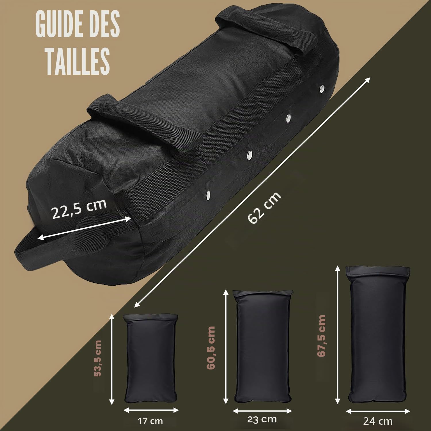 Favuit Sac de sable réglable Core Power Bag 3 poches pour fitness musculation entraînement fonctionnel
