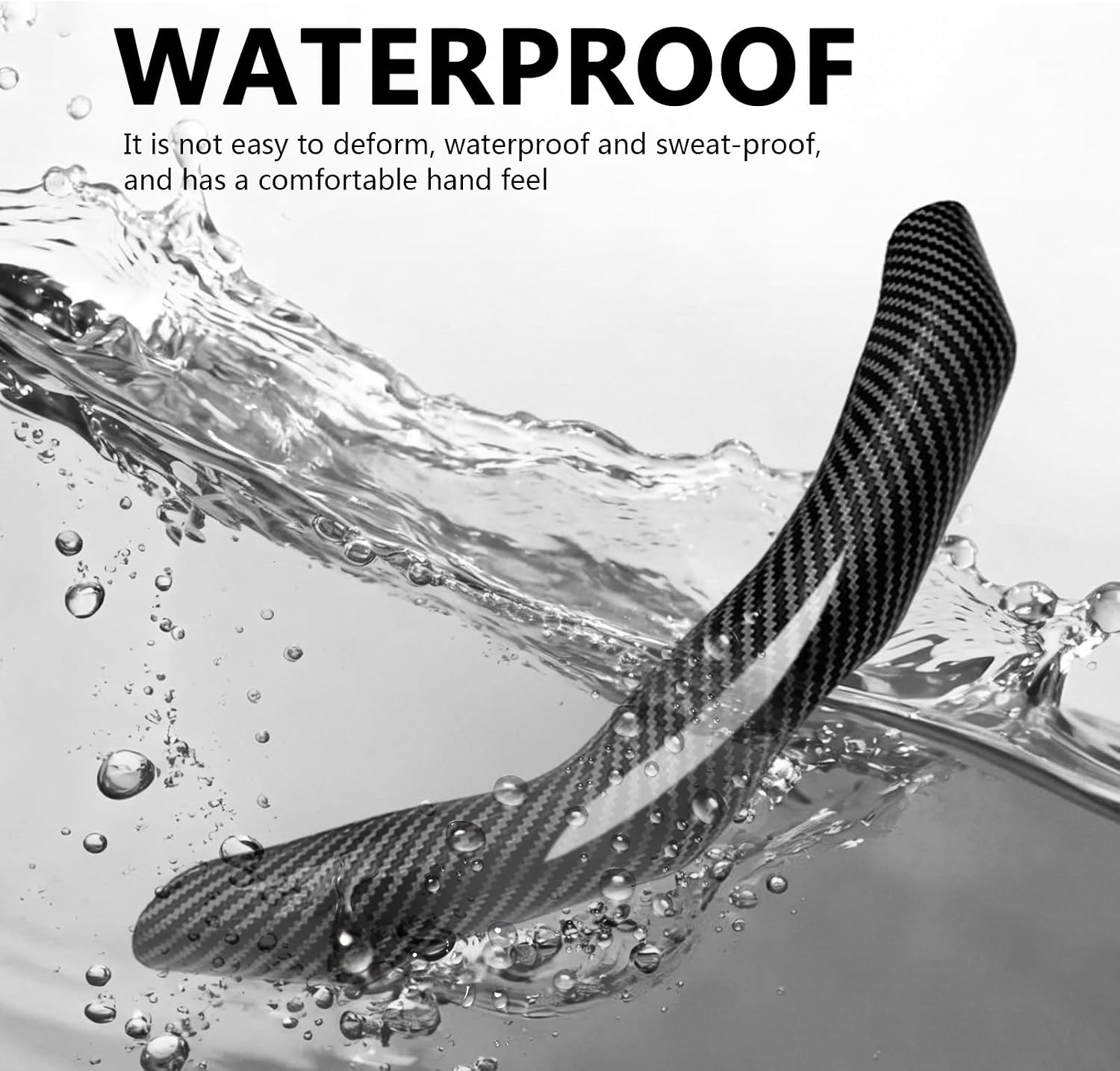 2Pcs Carbon Fiber Steering Wheel Cover, Cool Irregular Shape Grip & Anti-Slip Lining Segmented Design Steering Wheel Protector for Car Interior Accessory, Stylish & Sporty (Black)