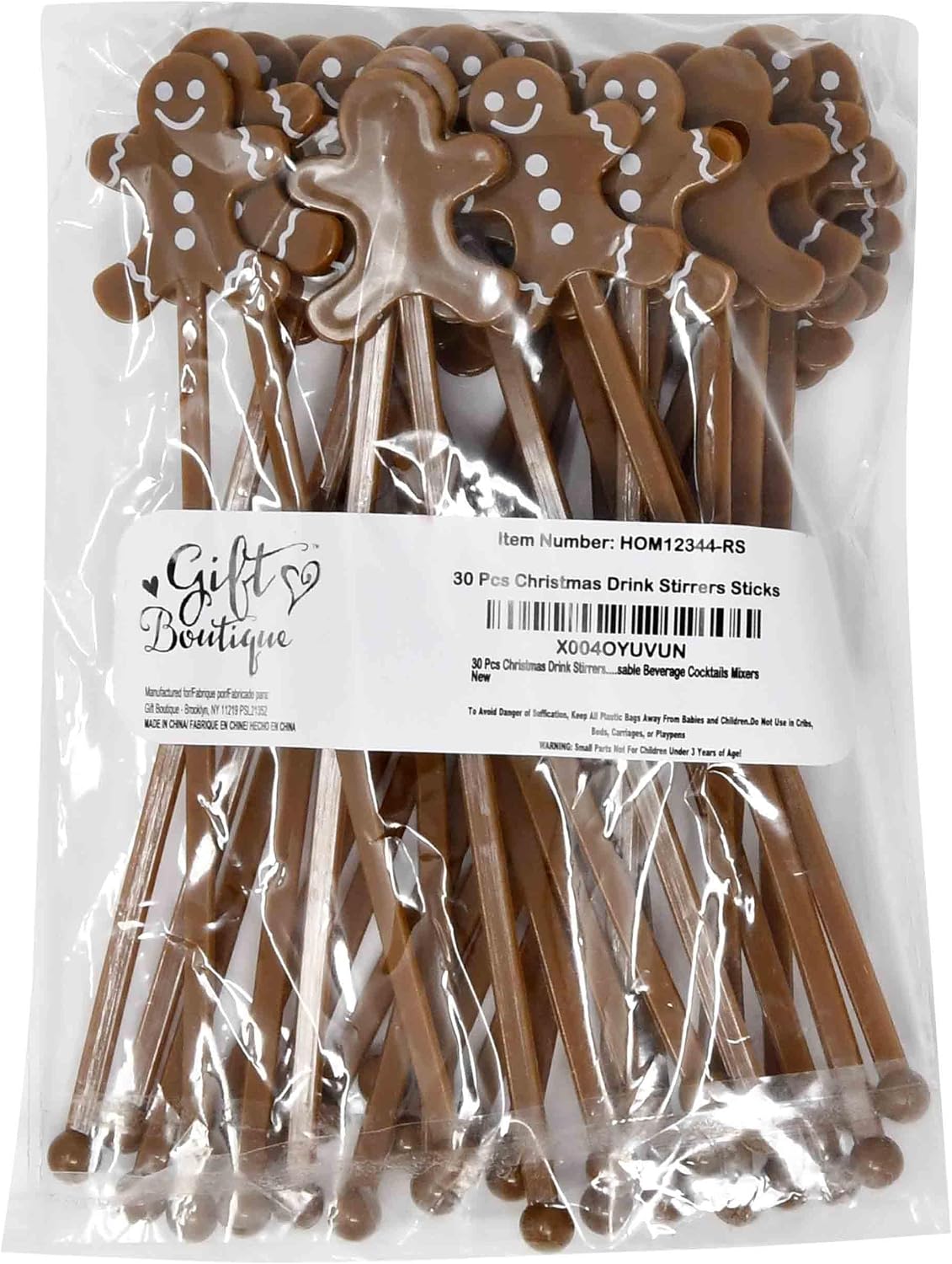30 Pcs Christmas Drink Stirrers Stir Sticks