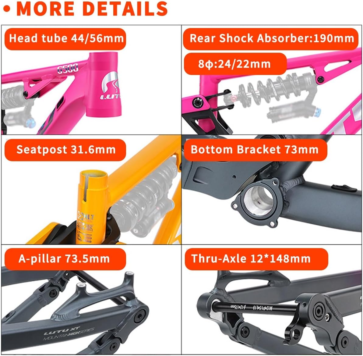 Mountain Bike Frame 24er DH/XC/AM Full Suspension Soft Tail Frames Aluminium Alloy Disc Brake Bicycle Frame Thru Axle 12 * 148mm