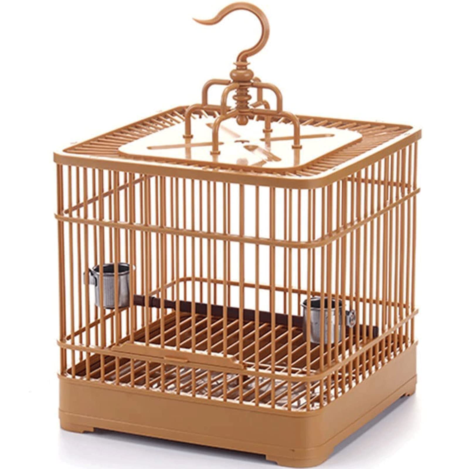 Casa degli Uccelli Gabbia per Uccelli Quadrata retrò, Gabbia per Uccelli in plastica Traspirante con mangiatoia per Uccelli, Gabbia per Uccelli da Volo Portatile Staccabile da Viaggio Spazioso
