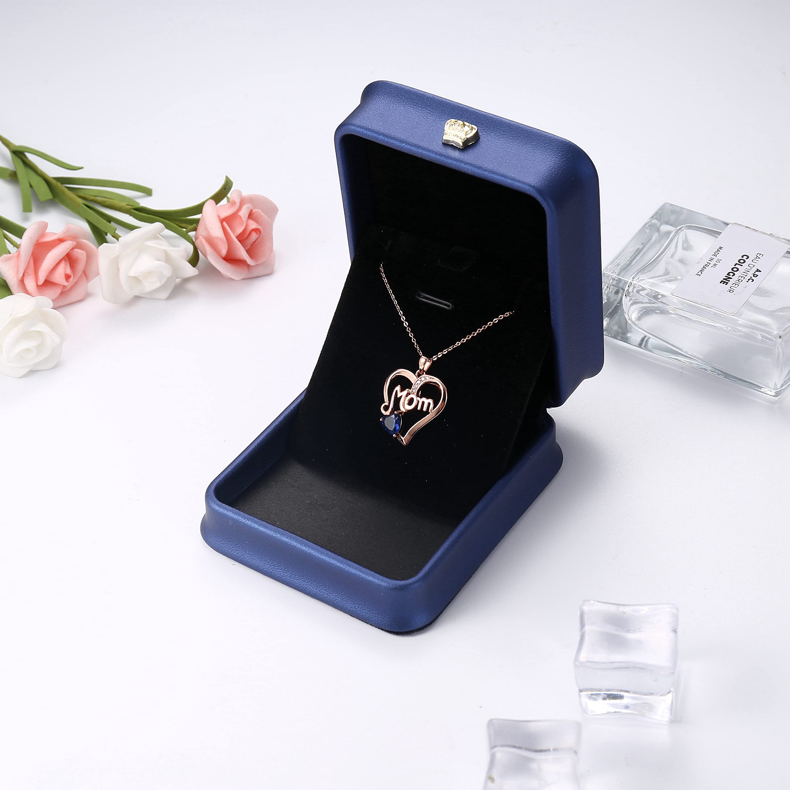 Srebro mama Birthstone biżuteria miłość wisiorek w kształcie serca matki dla kobiet mama ciocia babcia dzień urodziny