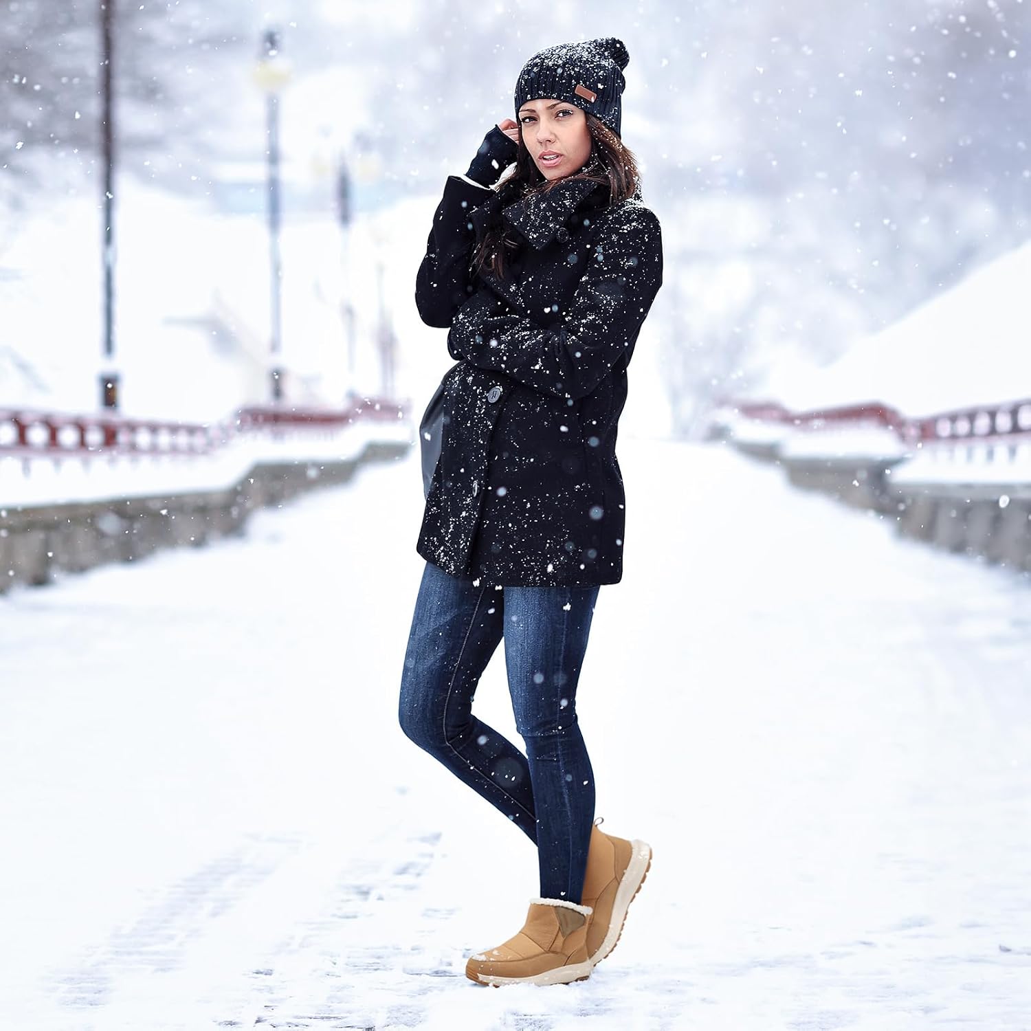 FitVille Wide Diabetic Womens Snow Boots Wide Width Winter Boots for Women Fur Lined Warm Ankle Boots for Pain Relief - Image 3