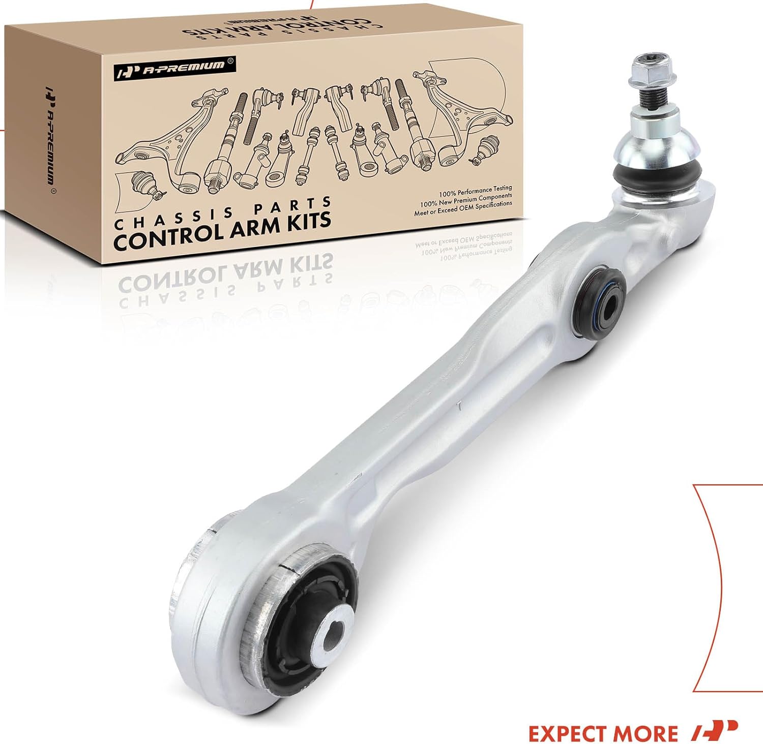 A-Premium Front Left Rearward Lower Control Arm, with Ball Joint & Bushing, Compatible with Mercedes-Benz S450 2018-2019, S550 2014-2017, S550e 2015-2017, S560 2018-2019, S63 AMG 2015-2017