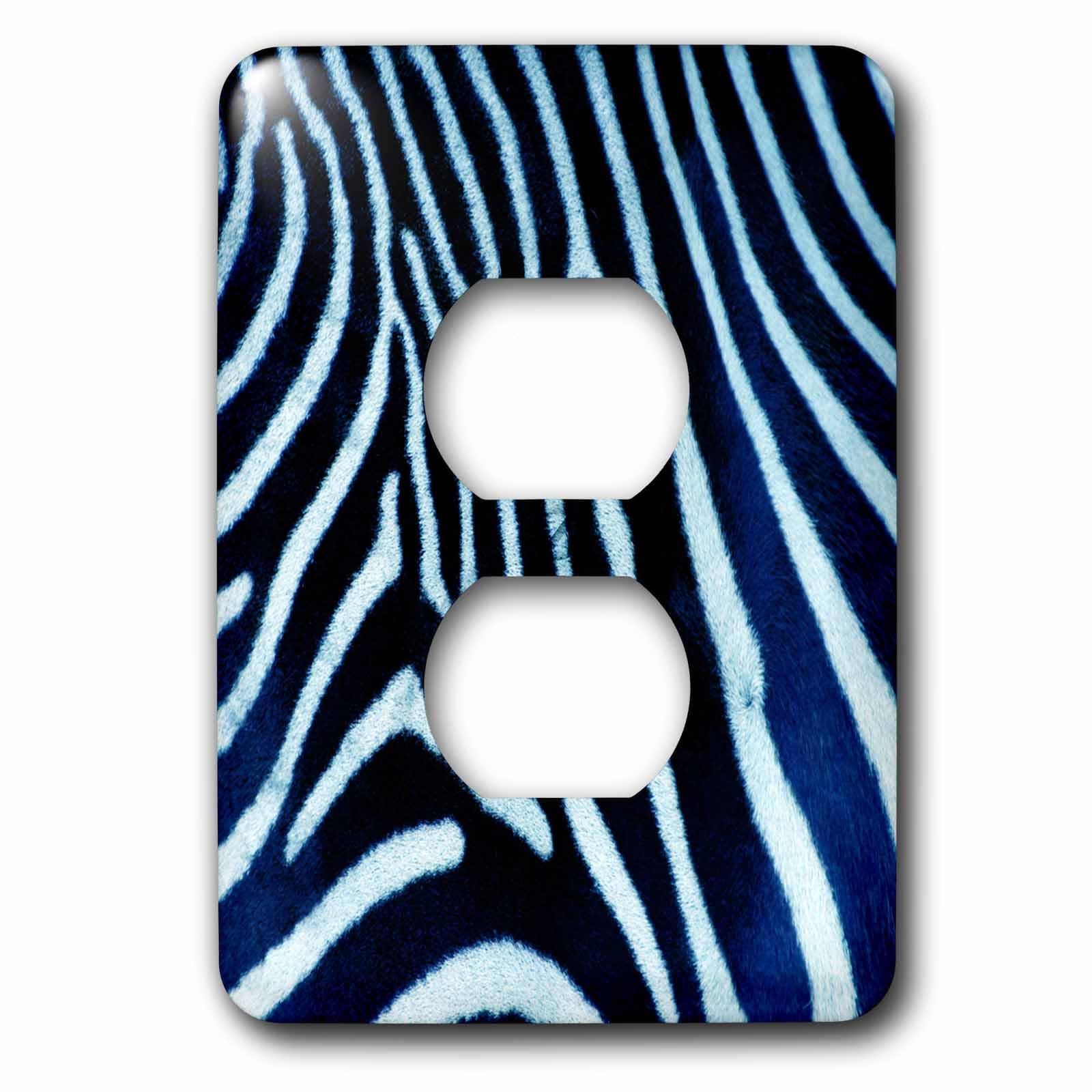 Cache-prise motif zèbre bleu 3dRose lsp_20345_6 pour plaque d'interrupteur