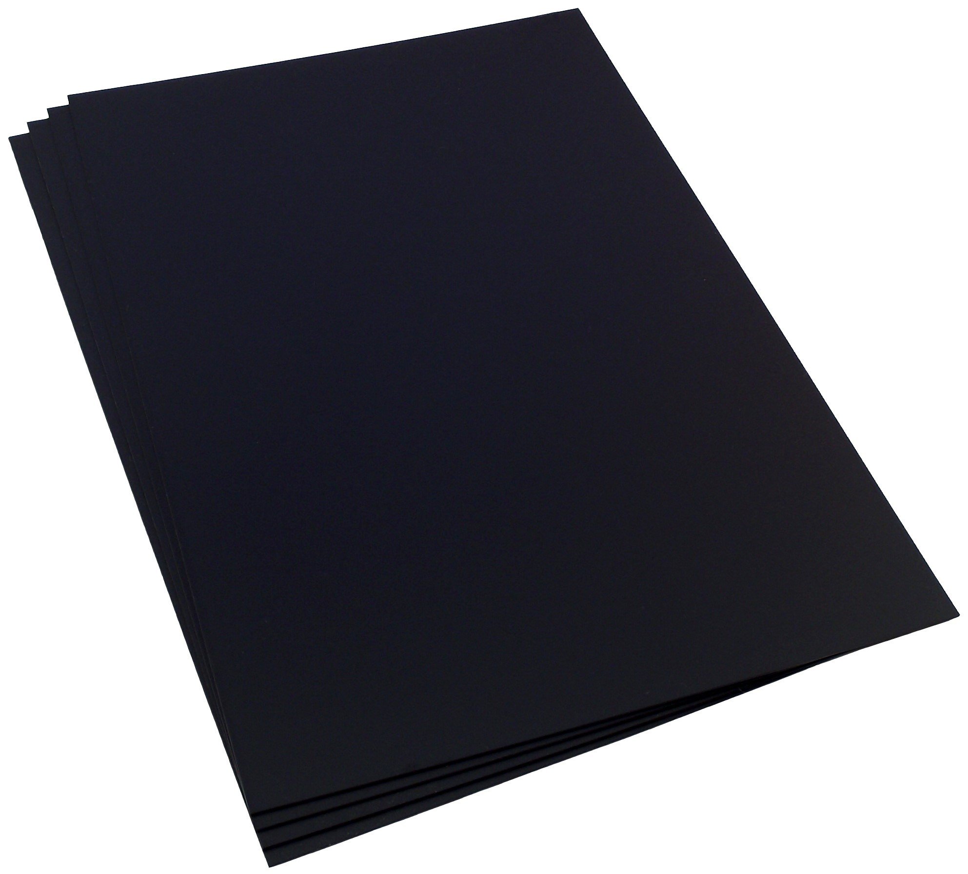 Plasticard 4 Sheets of 1mm (0.040 inch) Matt Black Styrene, Plastic Sheet Size A4+ 220mm x 325mm 40Thou
