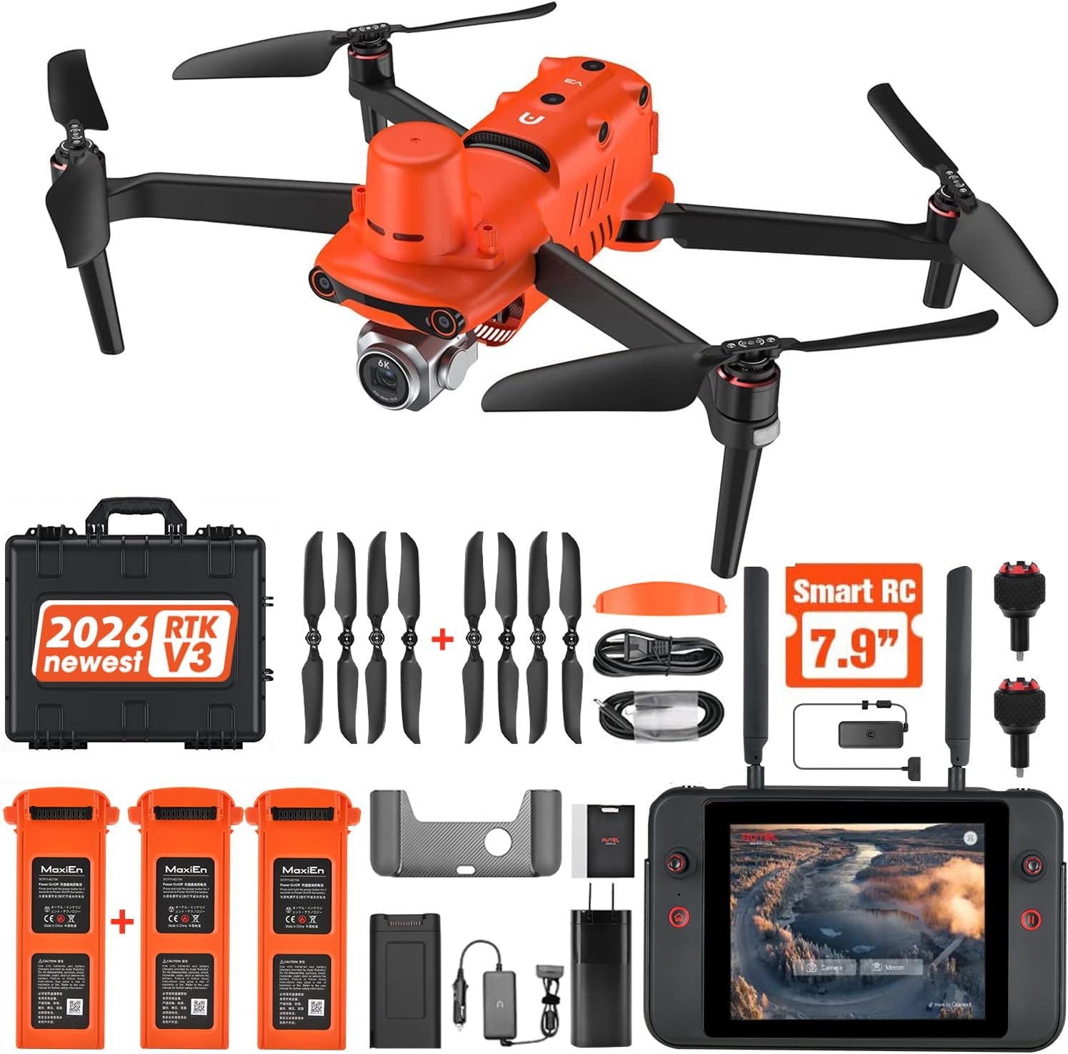 Robotics EVO II PRO RTK V3, Real-time Centimeter-Level Positioning, Remote ID, S-ony 1'' 6K/30fps HDR Camera, GNSS Base Station & PPK Support, 38 Minutes, 15KM Transmission, for
