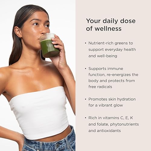 Miniatura 2 de JSHealth Super Greens Powder - Polvo de verduras y colágeno, superalimento en polvo con péptidos de colágeno marino, vitaminas y verduras, 30