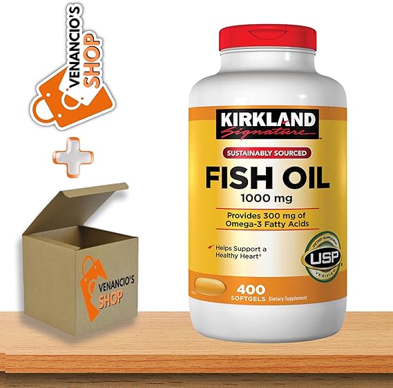 Kirkland Fish Oil 1000mg 400 Softgels for Women and Men, Provides 300 mg Omega 3 Fatty Acids + Inclu&hellip;