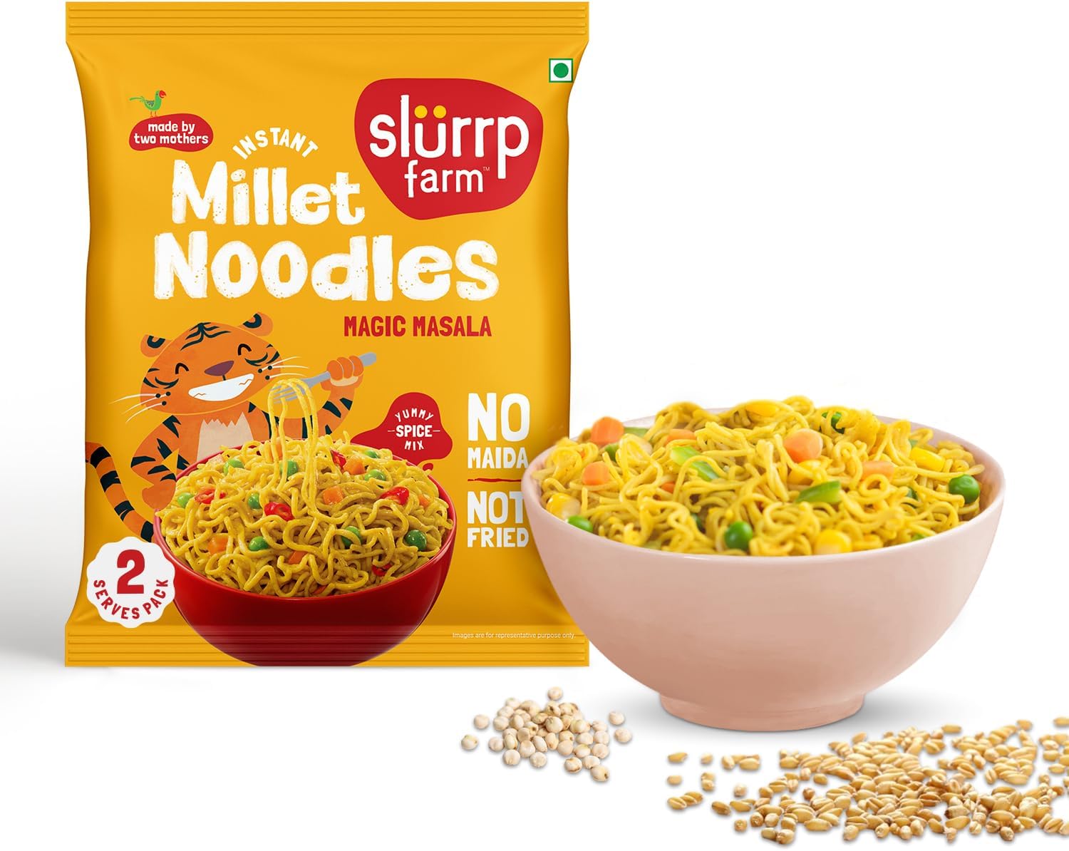 No White Flour, No MSG Instant Noodles | Magic Masala | Not Fried, Millet Noodles, 60g