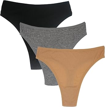 High Waisted Cotton Thongs Underwear For Women Plus Size Panties