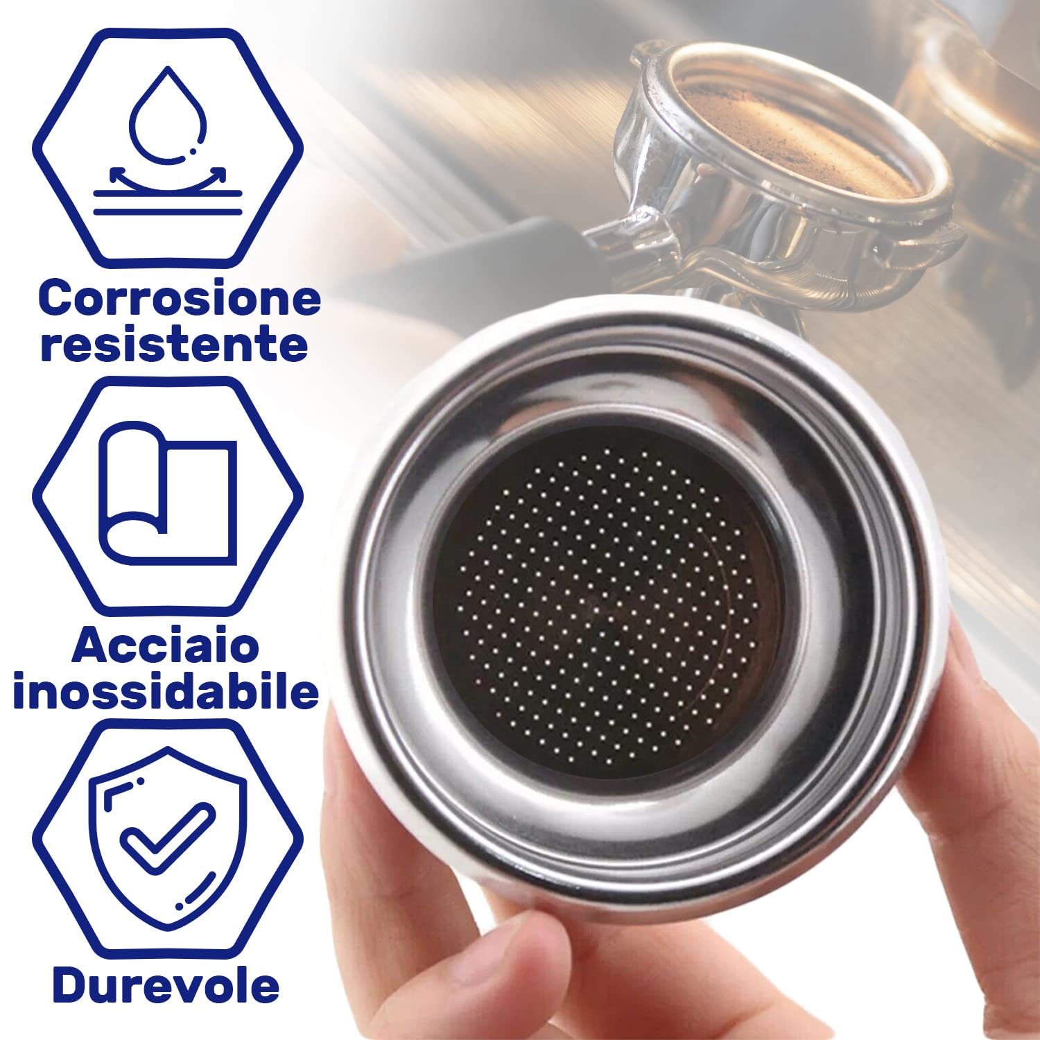 Filtro Caffè Per Gaggia | Ø68 Mm, Altezza 24 Mm | Per 2 Tazze, Acciaio Inox | Garanzia 10 Anni - MONTERAL - Foto 6