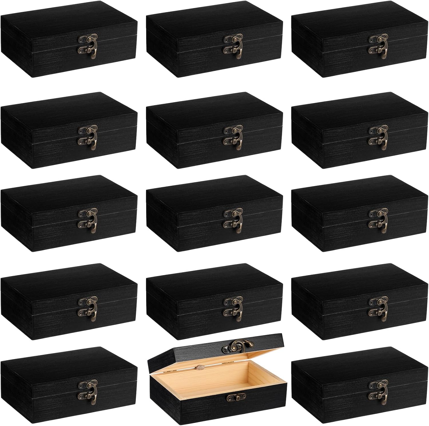 Uiifan 24 Pack Bulk Wooden Box 6 x 4 x 2 Small Unfinished