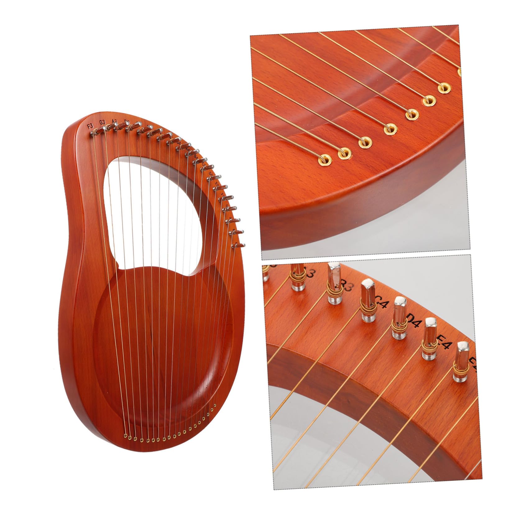 TOYANDONA Lira Antica Portatile 19 Corde Metalliche, Design Leggero per Ragazzo Ragazza, Suono Melodioso e Rilassante, Strumento Musicale