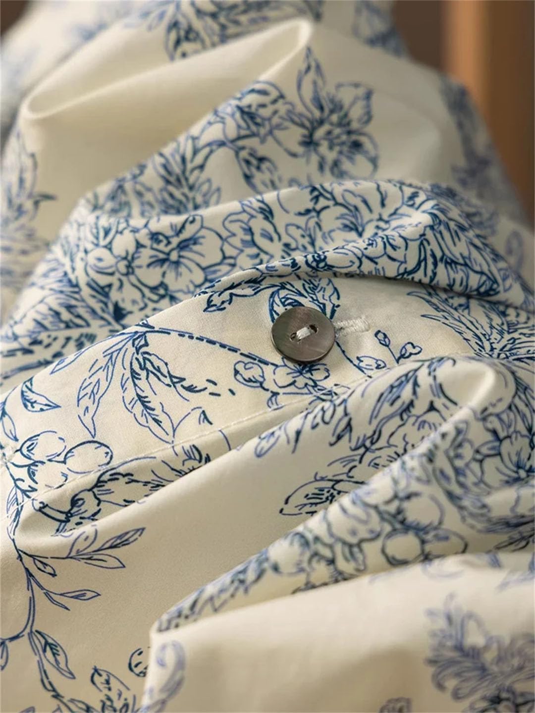 Camisas con estampado floral para mujer, 100% algodón, cuello redondo, blusas