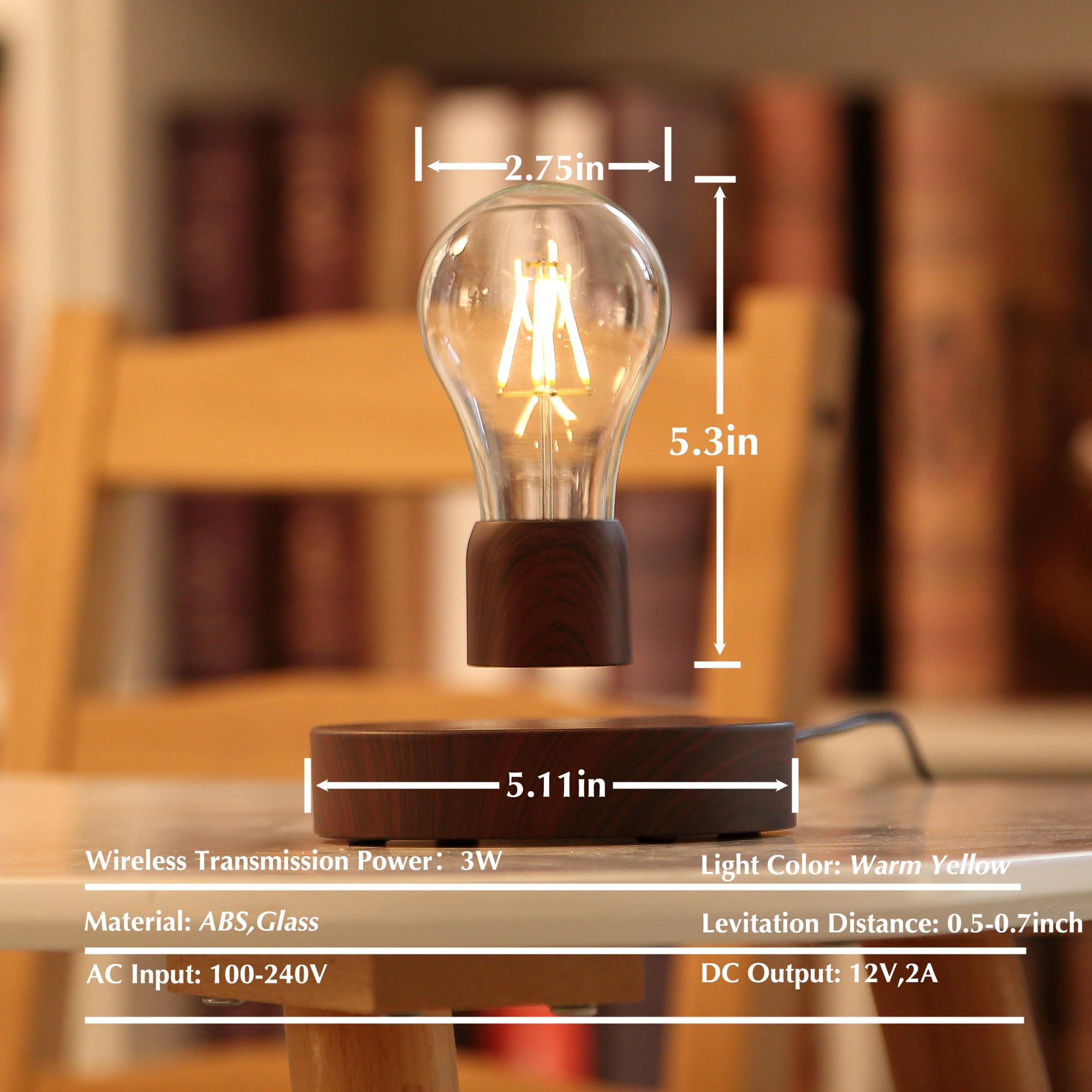 Magnetschwebende schwebende drahtlose LED-Glühbirne Schreibtischlampe für einzigartige Geschenke, Raumdekoration, Nachtlicht, Home Office Decor Schreibtisch Tech Toys