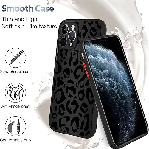 Miniatura 7 de Funda compatible con iPhone 13 (2021) de 6.1 pulgadas, piel de animal de guepardo y leopardo negro, funda protectora delgada y suave de TPU negro +