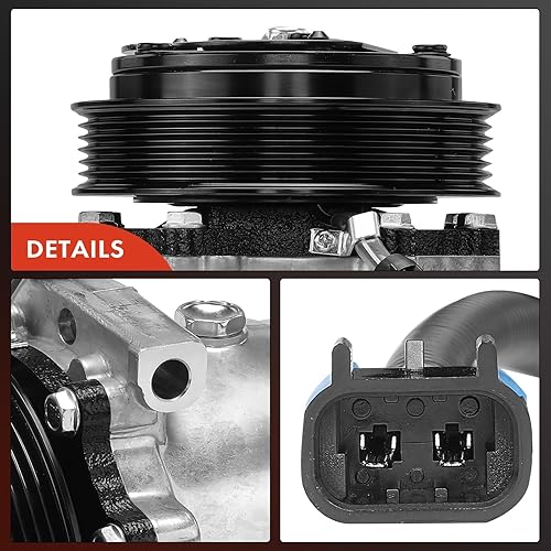 Miniatura 8 de A-Premium Compresor A/C con embrague compatible con International Harvester 4400 2003-2010