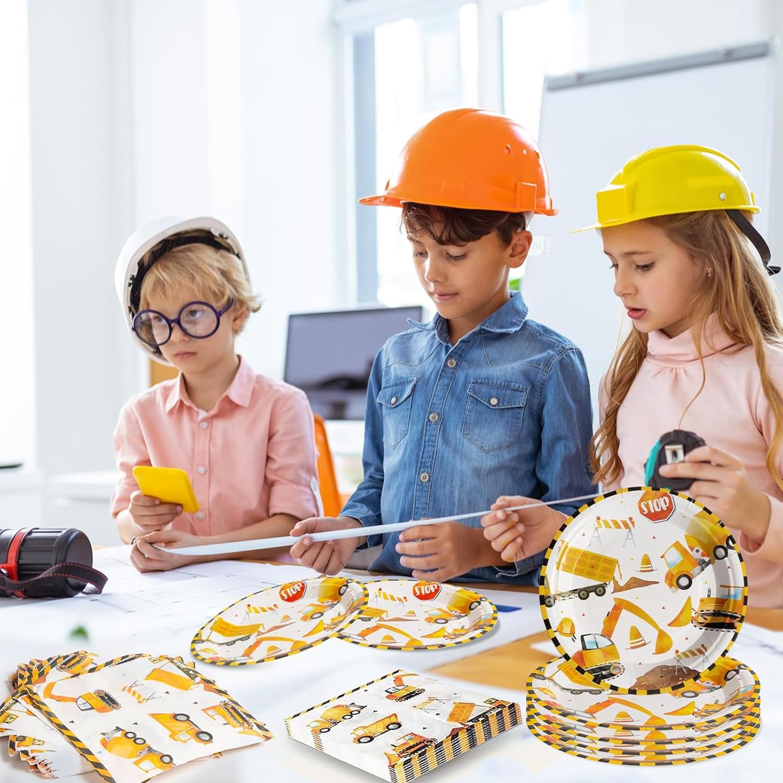 Sursurprise Bau-Babyparty-Dekoration – 200 Stück Konfetti Mit Bagger, Kipper & Traktor, Blau-orange, Für Tischdeko & Party