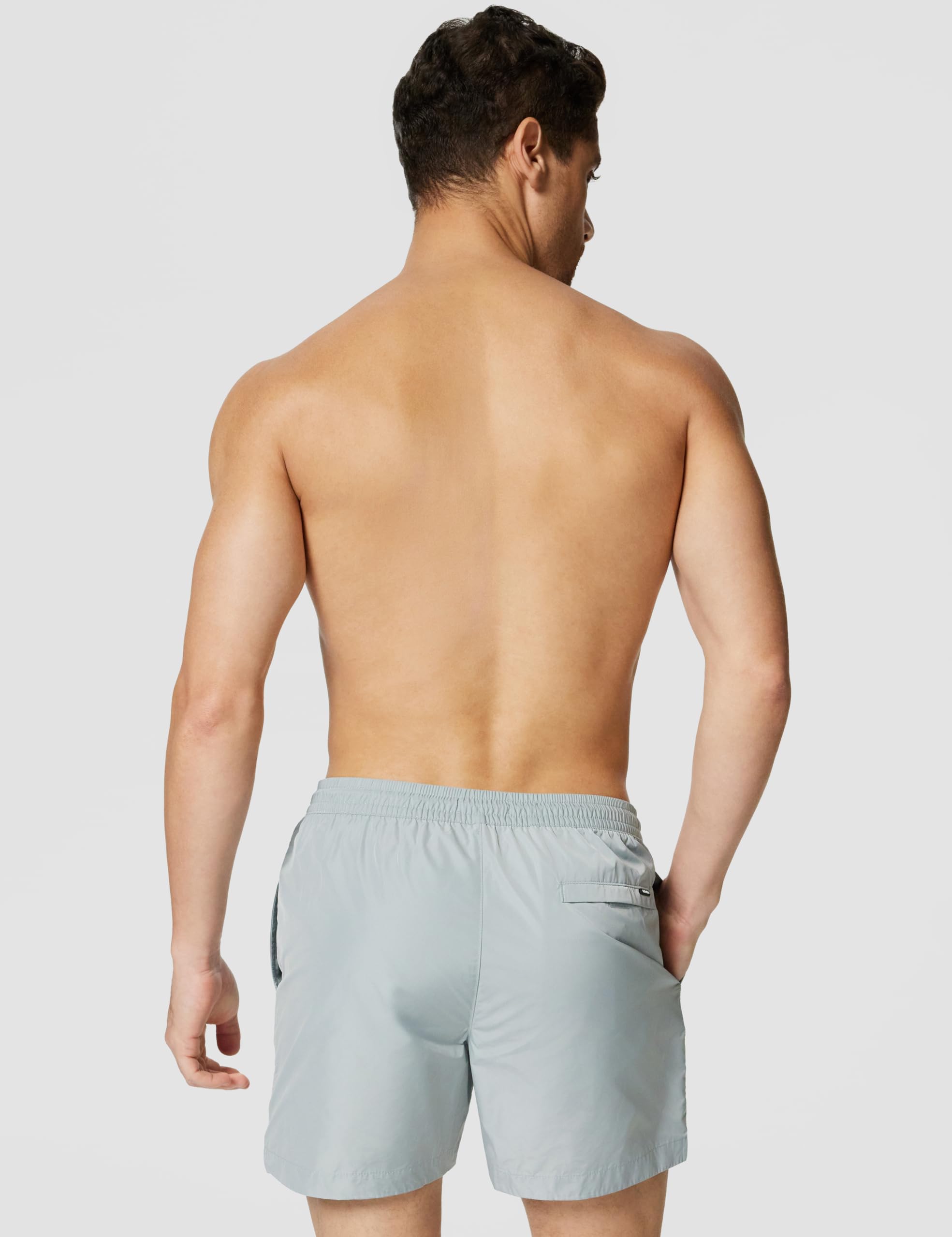 Calvin Klein Short de Bain Homme Medium Drawstring Séchage Rapide, Gris (Quarry), M
