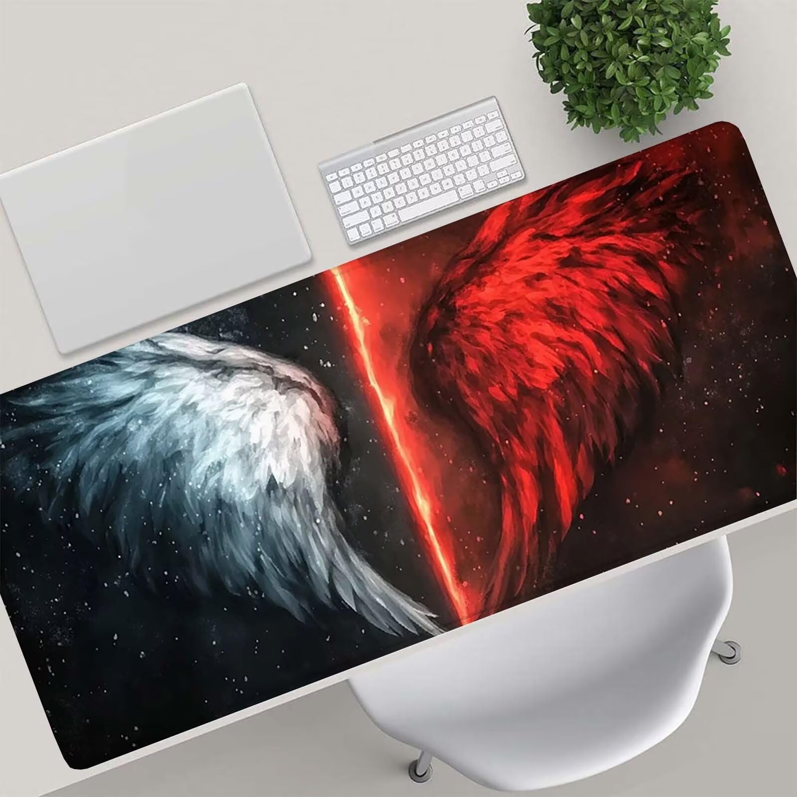 Tappetino Mouse Gaming, 1200x600mm Tappetino Mouse XXL nero 0c0-299 | Mouse Pad Grande, Ottimizzato per i Sensori da Gioco, Migliora Precisione e Velocità, per Mac e PC, ala