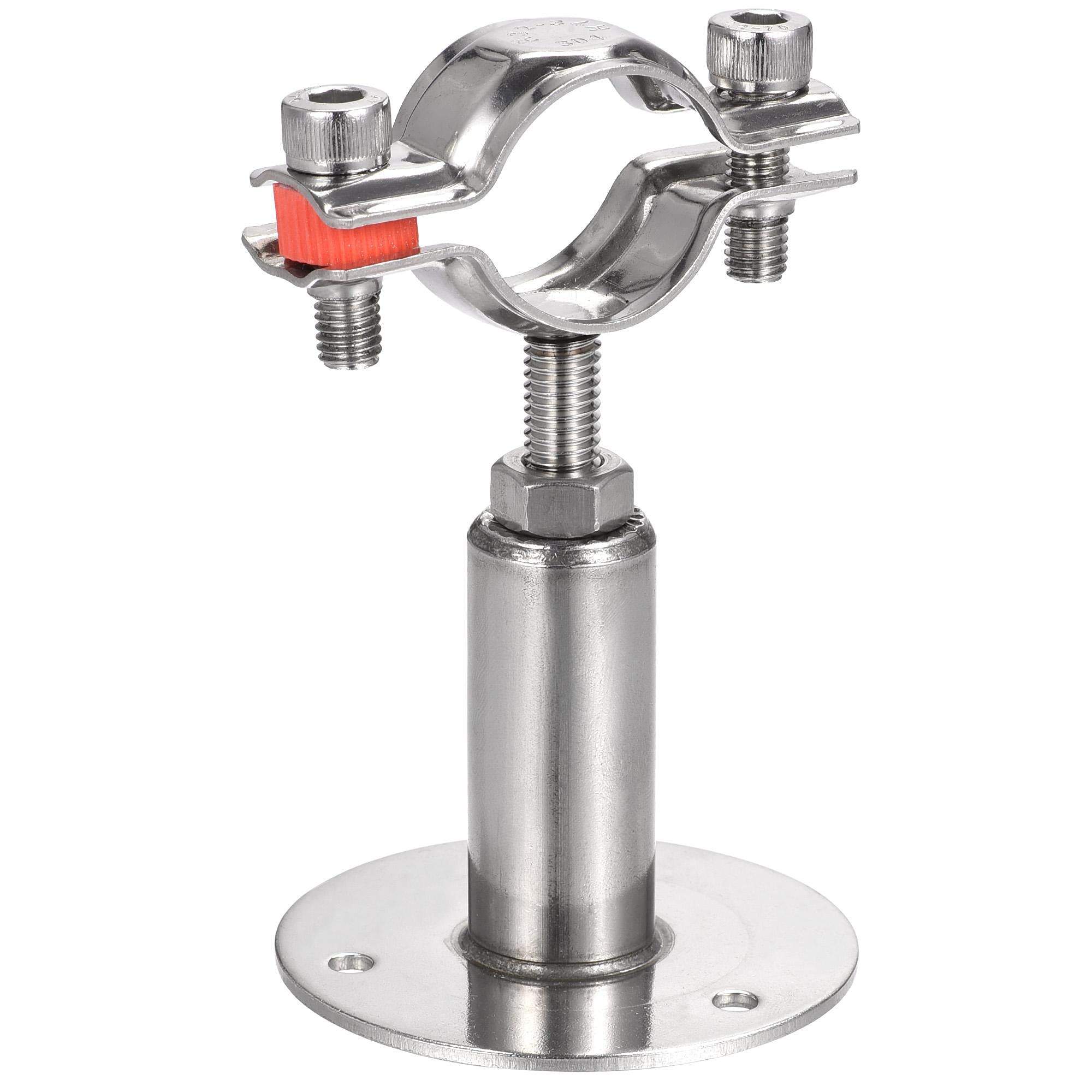 Sourcing Map Collier De Serrage Tuyau Pince Clip Mur Support Plafond Tube 304 Acier Inoxydable Réglable Tube Support Pince Pour 32-34mm Tube 2Pcs