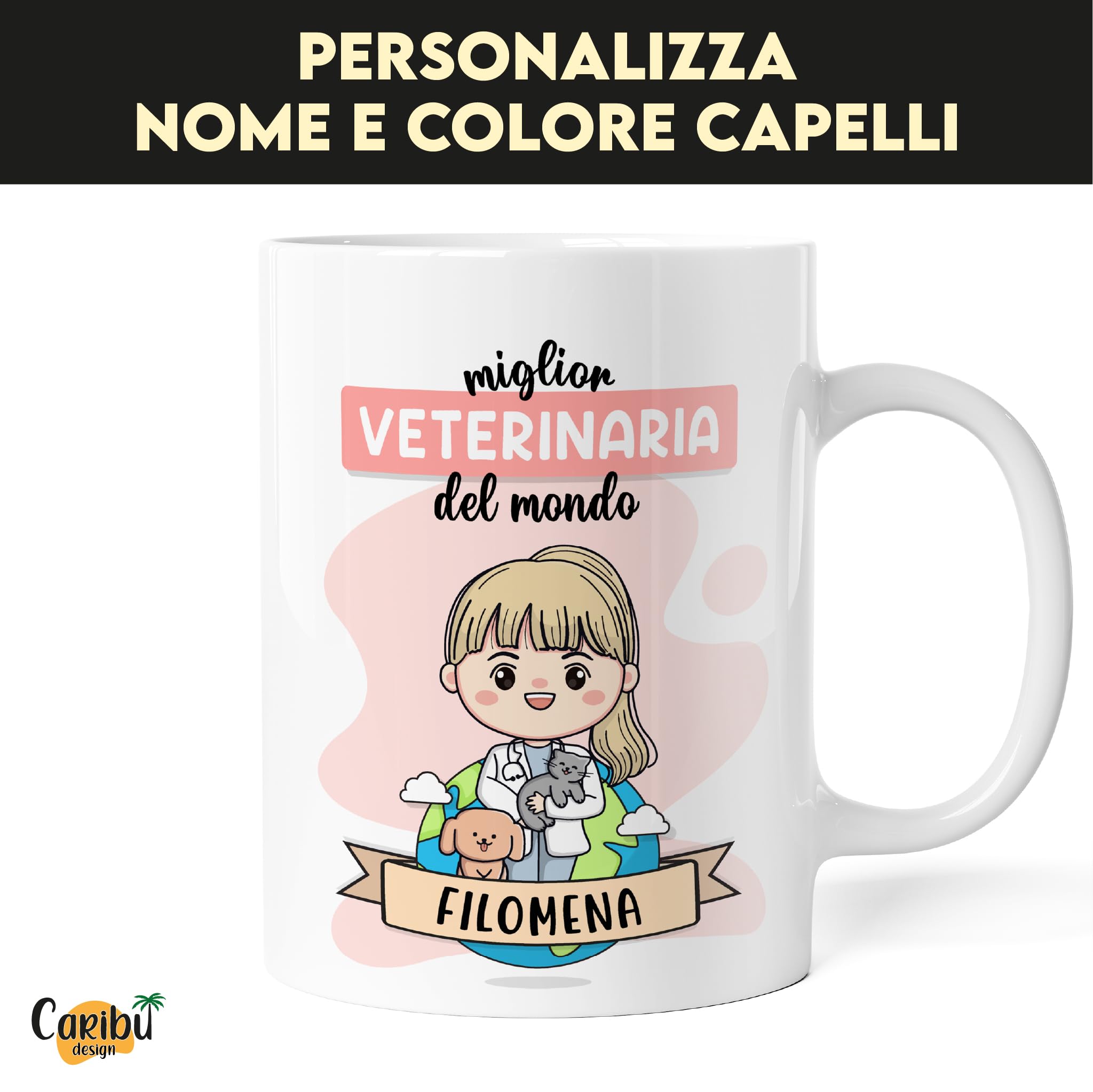 Tazza stampata con scritta in lingua tedesca Animali e nome desiderato, diverse immagini di animali personalizzate con nome, regalo per ragazzi e ragazze, per compleanno, Natale, colore: balena