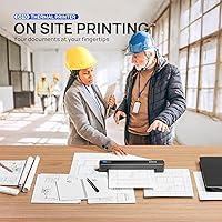 Vista 6 de POLONO Impresora portátil, impresora térmica Bluetooth sin tinta D810 inalámbrica para viajes, compatible con iOS, Android, laptop, compatible