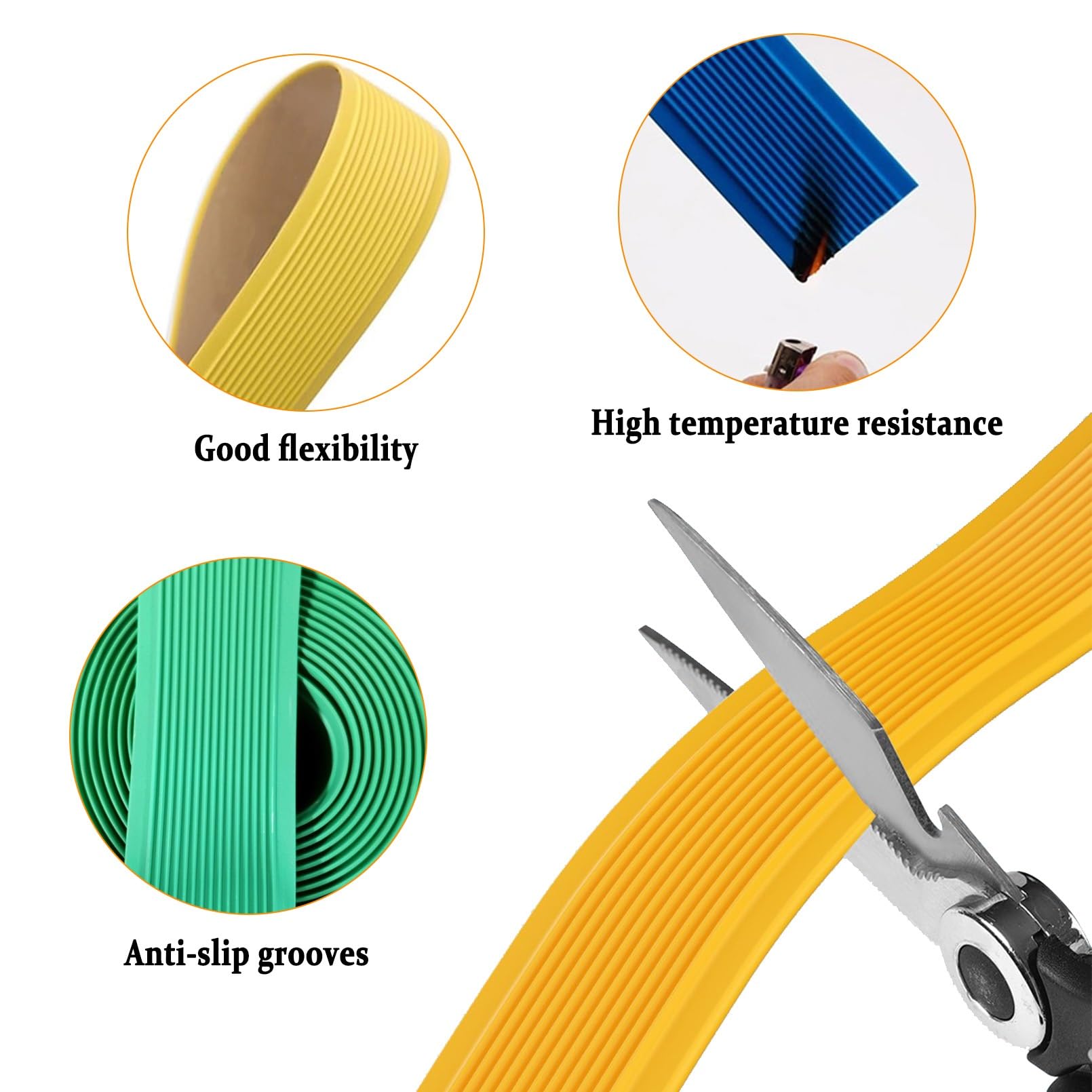 Borde de Escalera de Vinilo Antideslizante, Perfil de PVC Autoadhesivo de Borde Para Escaleras, Antideslizante, Utilizado Para Escaleras Interiores Y Exteriores, Tiras Antideslizantes Para Peldaños(Br