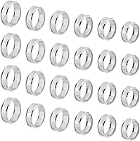 Vista 1 de UNICRAFTALE Anillo de acero inoxidable con núcleo en blanco, ajuste de anillo de dedo en blanco para incrustaciones, anillo de dedo ranurado, anillo