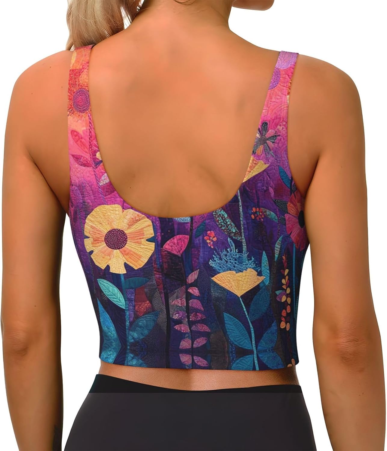 Garden Flowers Women's Sports Bras - High Support Workout Tops for Women