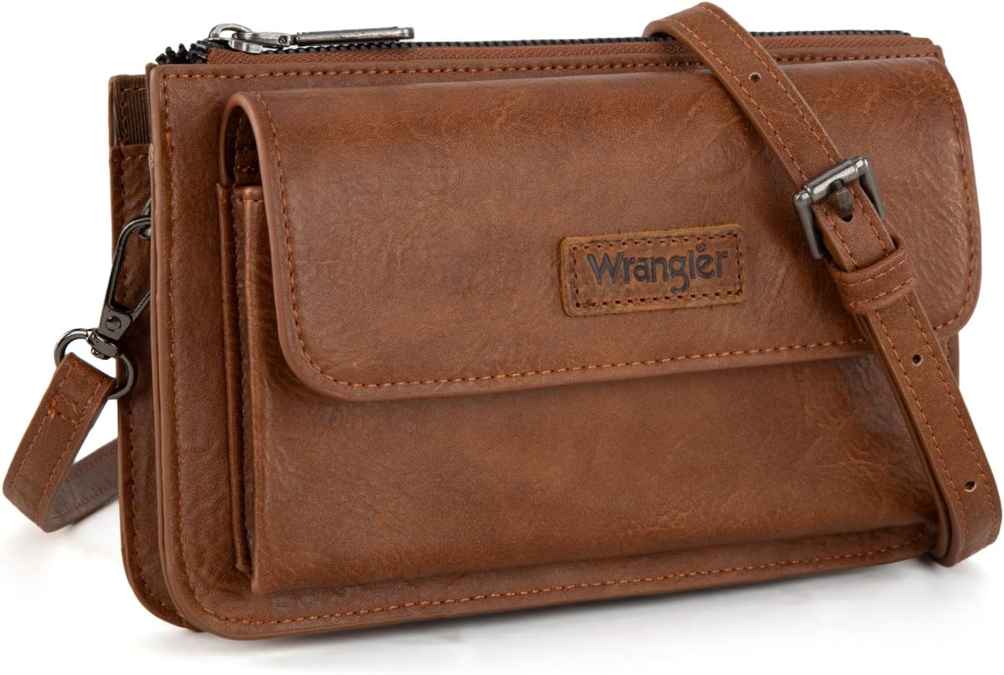 Wrangler Crossbody Wallet for Women RFID Clutch Phone Purse with Credit Card Slots | RFID, Vegan Leather, Small, Purses, with Phone Pocket, Adjustable Strap