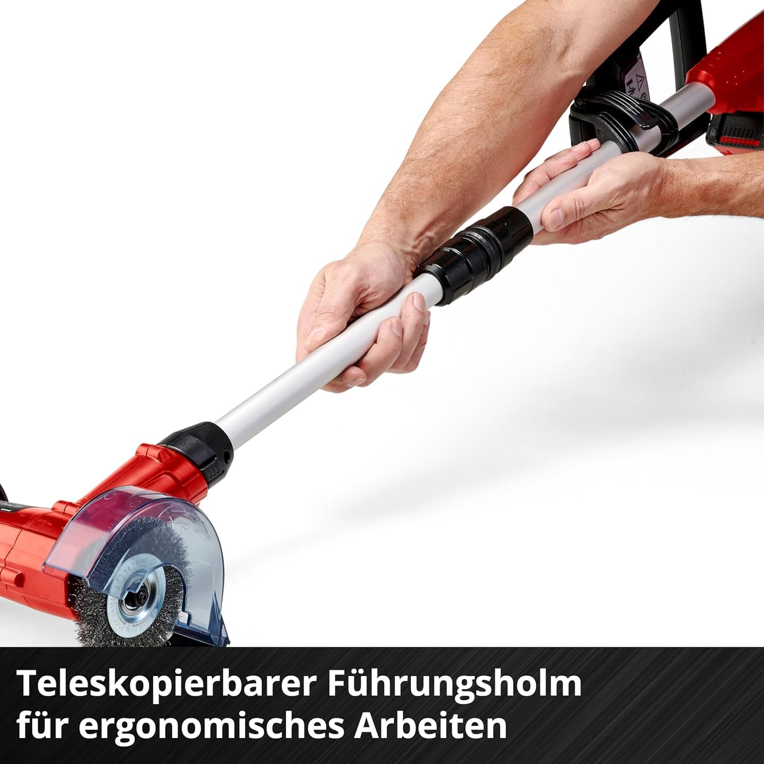 Einhell Akku-Fugenreiniger GC-CC 18 Li Solo Power X-Change (stufenloser Teleskop-Führungsholm, wechselbare Bürsten, Lieferung ohne Akku und Ladegerät)