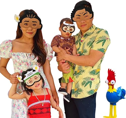 Miniatura 3 de NF 11 máscaras de fieltro para fiesta tropical, suministros de fiesta temática hawaiana, fiesta de cumpleaños para niños y niñas con los ojos